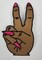 Hand Sign "Peace Out" Iron-on Embroidered Patch, Exclusive Appliques, Size 3" inches